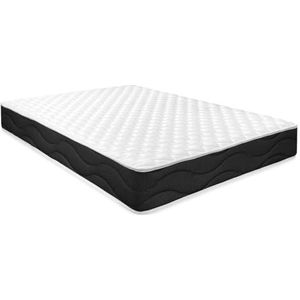 Homey - Visco-elastische matras Sleep Pro, omkeerbaar (winter-zomergezicht), stevigheid, gemiddelde hardheid, dikte 20 cm, mijtdicht, antibacterieel en hypoallergeen, 160 x 190 cm