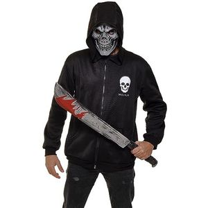 Rubies Skull Killer kostuum voor volwassenen, set met sweatshirt en masker, officiële Halloween, carnaval, feest