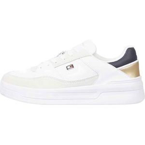 Tommy Hilfiger Dames Essent Basket Sneaker Metallic FW0FW08615, wit, 5 UK, Wit, 38 EU