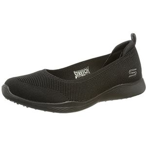 Skechers Microburst 2.0 Be Iconic Sneaker voor dames, Zwarte stretch fit gebreide skimmmer, 37.5 EU