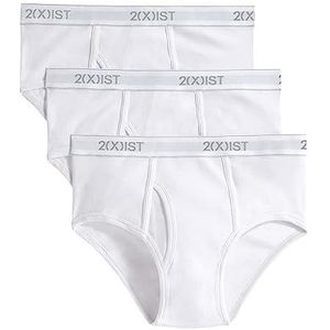 2(X) IST Mannen Essential Katoen 3 Pack Fly Front Korte Ondergoed, Puur wit, 46 NL
