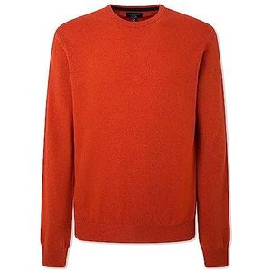 Hackett London Merino Cash Mix Crew Pullover Trui voor heren, Rood (Terracotta), XL