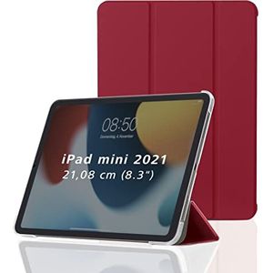 Hama Hoes voor Apple iPad mini 2021 (scharnierende hoes voor Apple Tablet mini 6e generatie, beschermhoes met standfunctie, transparante achterkant, magnetische cover) rood