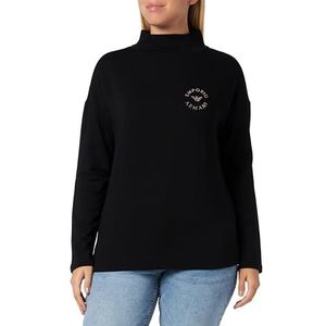 Emporio Armani Dames, sweater van viscose fleece, sweatshirt, zwart, XS