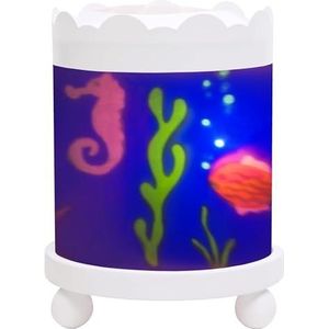 Trousselier - Zee - Nachtlampje - Magische Carrousel - Ideaal geboortegeschenk - Kleur hout wit - Geanimeerde beelden - rustgevend licht - 12V 10W gloeilamp inbegrepen - EU-stekker