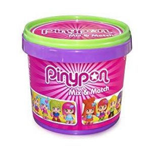 PINYPPN Grote emmer met 10 pinypon-figuren met verschillende accessoires, voor meisjes vanaf 4 jaar, beroemd 700015656