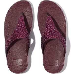 Fitflop Lulu Crystal-Mix teenslippers voor dames, Metallic Loodgieter, 36 EU