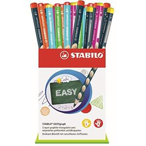 Stabilo Easy Graph Ergonomisch, driehoekig potlood voor links- en rechtshandigen, verpakking van 36 stuks, hardheidsgraad HB, in verschillende kleuren
