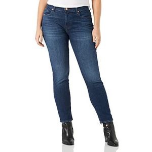 7 For All Mankind Relaxed Skinny Slim Illusion Jeans, Dark Blue, Regular Dames, Donkerblauw, Eén maat