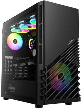 GAMDIAS ARGUS M4 High Airflow gehard glas Mid-Tower ATX behuizing - Twee ventilatoren inbegrepen - Ruim interieur - Ondersteuning Dual 360 Radiator - Zijpaneel - 7+3 Slots GPU Ondersteuning - Past -9X