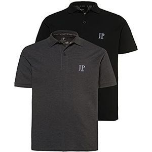 JP 1880 Piquee 1/2 DP poloshirt voor heren, grote maten, antraciet, 5XL