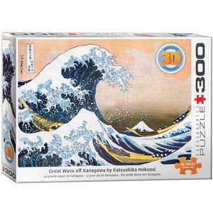 EuroGraphics 6331-1545 3D-De grote golf van Kanagawa van Hokusai Puzzle, Large Pieces