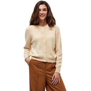 Minus Dames Alma knit cardigan, gebreide jas, 734 Warm Zand Melange, S