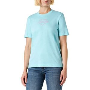 Love Moschino Dames Regular fit Short-Sleeved T-shirt, Turquoise, 42, turquoise, 42
