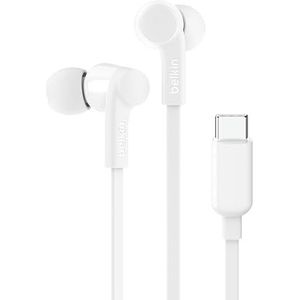 Belkin SoundForm bedrade oordopjes met USB-C-connector, in-ear oortelefoon met microfoon - Koptelefoon voor onder meer iPhone 15, iPad, Galaxy en Android met USB-C (USB-C-koptelefoon) - Wit