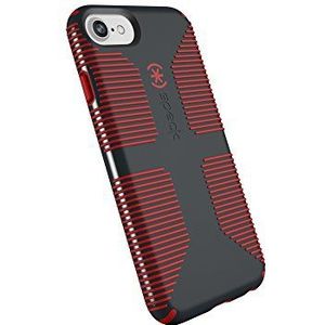 Speck Producten CandyShell Grip iPhone SE 2020 hoesje/iPhone 8/iPhone 7 hoesje (ook geschikt voor iPhone 6 en iPhone 6S), houtskoolgrijs/donker klaproos rood