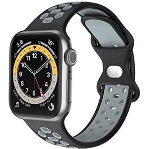 Compatibel met Apple Watch armband 44 mm, 42 mm, 45 mm, reservearmband compatibel met iWatch serie 7 (45 mm) SE serie 6/5/4 (44 mm), serie 3/2/1 (42 mm) – donkergrijs, Eén maat