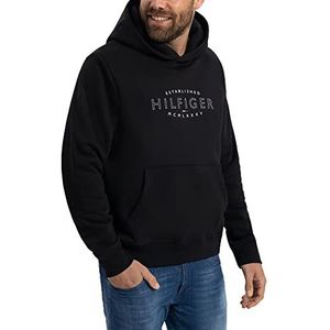 Tommy Hilfiger Heren Hilfiger Curve Logo Hoody, Zwart, XS