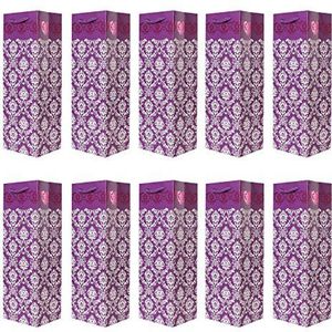 Set van 10 mooie cadeautasjes flestasjes voor wijn en ook voor mousserende wijn of champagne 36x12x10 cm