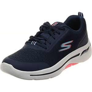 Skechers 124887 Nvpk Sneakers voor dames, Navy Textiel Roze Trim, 37 EU