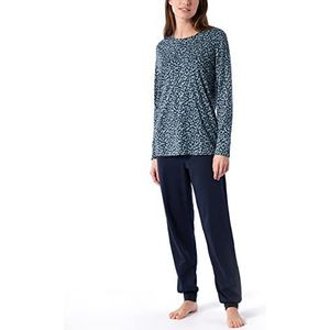 Schiesser Pyjamaset voor dames, Donkerblauw-blauw, 64
