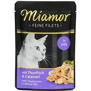 Miamor Kattenvoer Fine Filets tonijn & calamaris 100 g, 24 stuks (24 x 100 g)