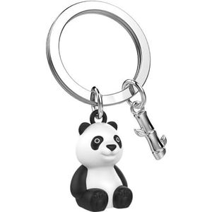 O meta[l]morphose METALMORPHOSE sleutelhanger panda en bamboe MTM293-01, Zwart, wit, Eén maat