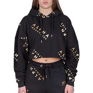 Alpha Industries AI Hoody COS Foil AOP Hooded Sweat voor dames Black/Yellow Gold