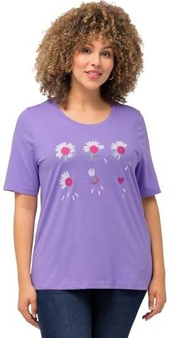 Ulla Popken - Shirt - Blauw - Sering - Rood - Wit - Kwartmouw