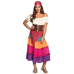 Boland - Kostuum voor volwassenen waarzegster Nadya, jurk, riem en hoofddoek, bandana, top, riem en rok, set, carnaval, themafeest