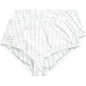 Ulla Popken, Dames, grote maten, grote maten, plus size, midi-slips, 2-pack, 800279, wit, 42/44