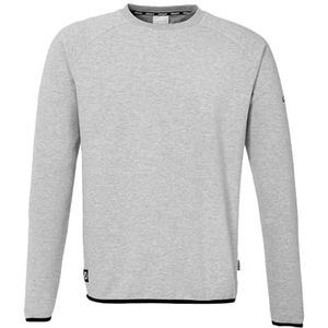 uhlsport ID sweatshirt zonder capuchon - voor kinderen en volwassenen - voetbal-sweatshirt, donkergrijs gemêleerd, 128 cm