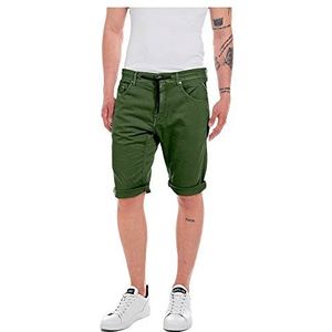 Replay DJOVIC Jeansshorts voor heren, 850 legergroen, 29, 850, legergroen, 29W