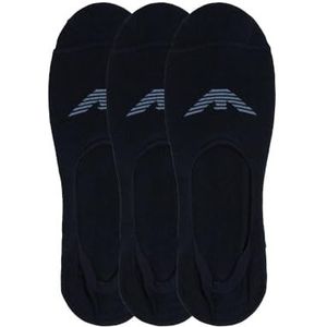 EMPORIO ARMANI Set van 3 onzichtbare sokken voor heren, Armani Blue/Armani B, L/XL, Armani Blue/Armani B, L/XL