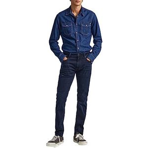 Pepe Jeans Stanley Jeans Regular Fit Regular Rise Denim voor heren, Blauw (Denim-wn8), 29W / 32L