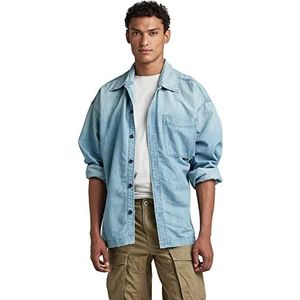 G-STAR RAW Heren Boxy Fit shirt met lange mouwen, blauw (Sun Faded Cadet Blue D303-D897), XXL, Blauw (Sun Faded Cadet Blue D303-d897), XXL