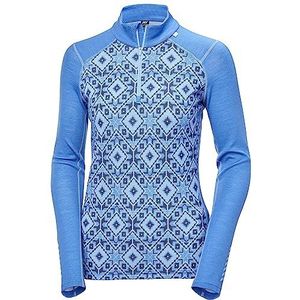 Helly Hansen Dames W LIFA Merino Midw Gra 1/2 Zip, Ultra Blue Star Pixel, XS