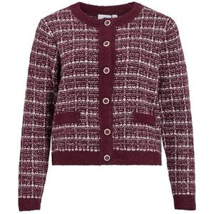 Viaudrey Check L/S Knit Cardigan/Ka, Fig, M