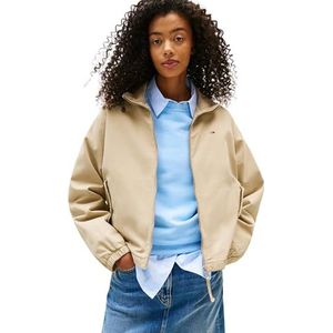 Tommy Jeans Damesjas met ritssluiting, katoen, met ritssluiting, Khaki (Silt), XS