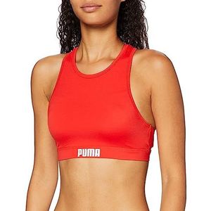 PUMA Dames Racerback Swim Top Bikini Top, rood, XL