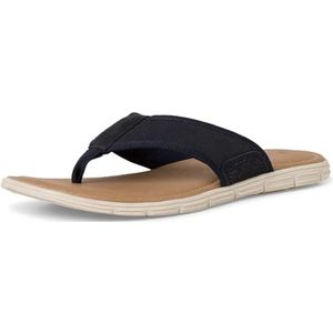 s.Oliver Platte leren teenslippers voor heren, Donkerblauw, 42 EU