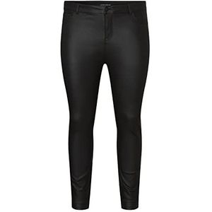 VERO MODA CURVE Vmeven Nw Ss Smooth Coated PNT Cur Noos broek voor dames, Zwart/Detail: gecoat, 52W x 32L