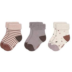 LÄSSIG Kids badstof sokken set van 3 / Tiny Farmer lila maat 15-18