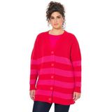 Ulla Popken - Gebreid Vest - Mauve/Rood - Lange Mouwen - V-hals