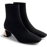 Gioseppo - Kaleva - Enkellaarsjes - Sokkenstijl - Sculpturale Hak - Metallic Afwerking