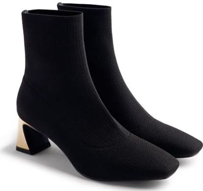 Gioseppo - Kaleva - Enkellaarsjes - Sokkenstijl - Sculpturale Hak - Metallic Afwerking