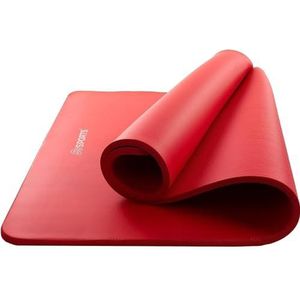 ScSPORTS Fitnessmat - Sportmat - 190 x 80 x 1,5 cm - Rood – Yogamat – Inclusief draagriem
