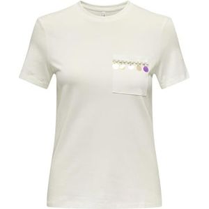 Onlfilippa Life S/S O-Neck Top JRS, cloud dancer, L