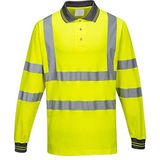 Portwest S271 Comfort Poloshirt, Lange Mouw, Normaal, Geel, Grootte XL