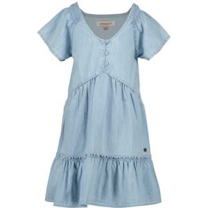Vingino Girls's PRECILLA Casual Dress, Mid Blue Wash, 10, blauw
